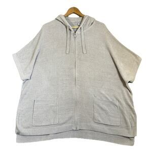 Barefoot Dreams Light Gray Zip Hoodie Poncho